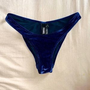 Midnight Blue Camille Velvet Triangl Bikini Bottoms XS